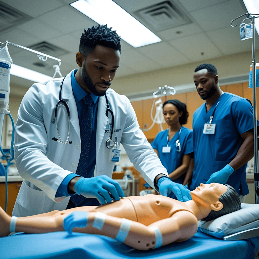 Healthcare professional supporting a patient