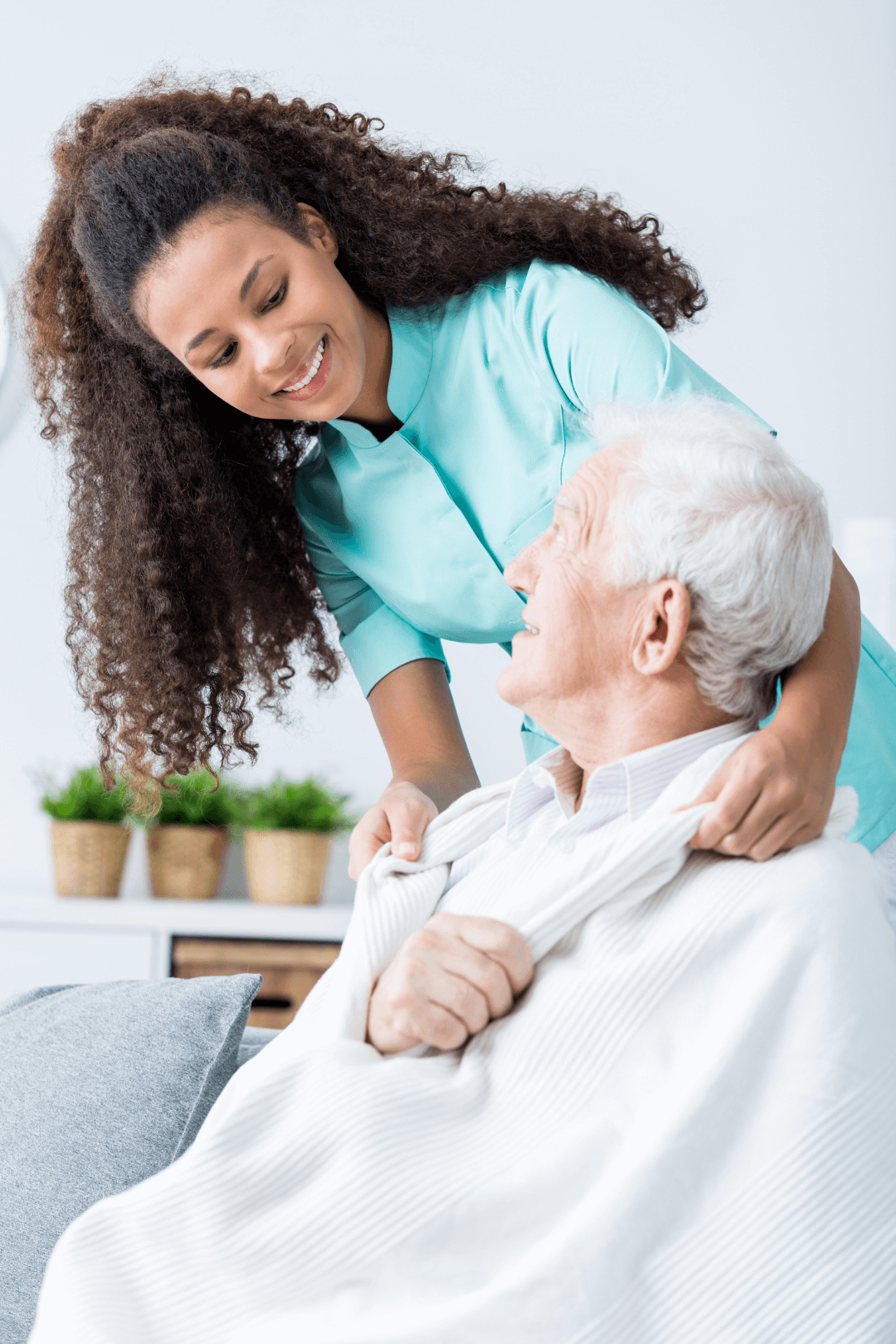 Caregiver supporting an older adult